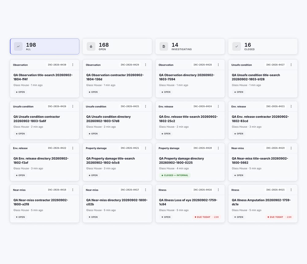A complete incident record with people, injuries, witnesses and evidence