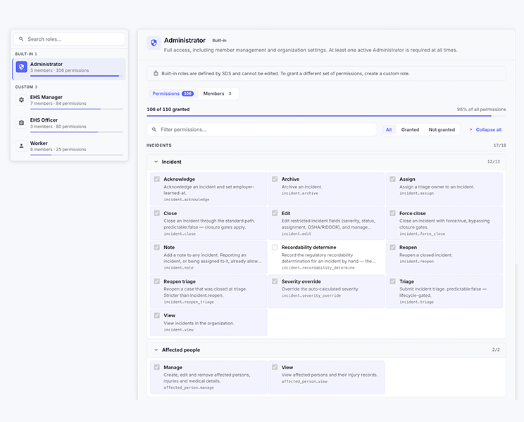 Jurisdiction rules configured per site